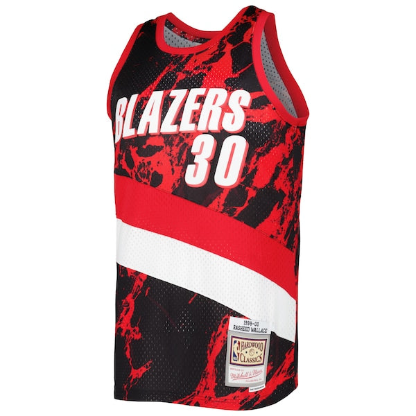 Rasheed Wallace Portland Trail Blazers 1999/00 Hardwood Classics Marble Swingman Jersey - Black - Image 2