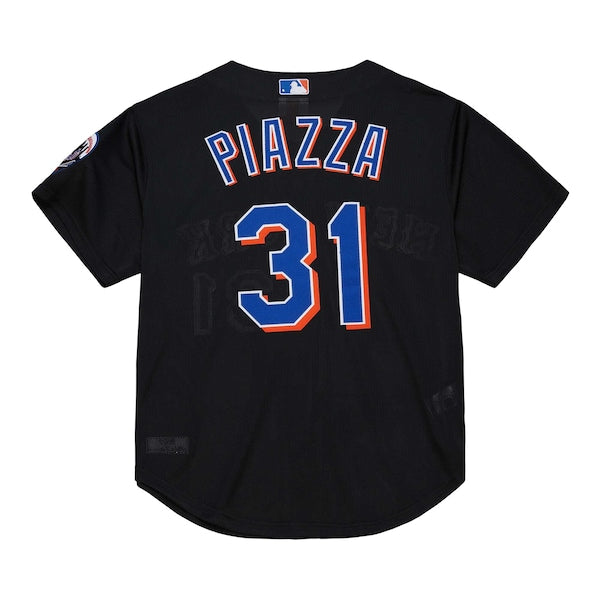 Mike Piazza New York Mets Cooperstown Collection 2000 Batting Practice Jersey - Black - Image 3
