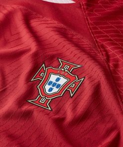 Alternative view of Cristiano Ronaldo Portugal National Team Nike 2022/23 Home Vapor Match Jersey - Red
