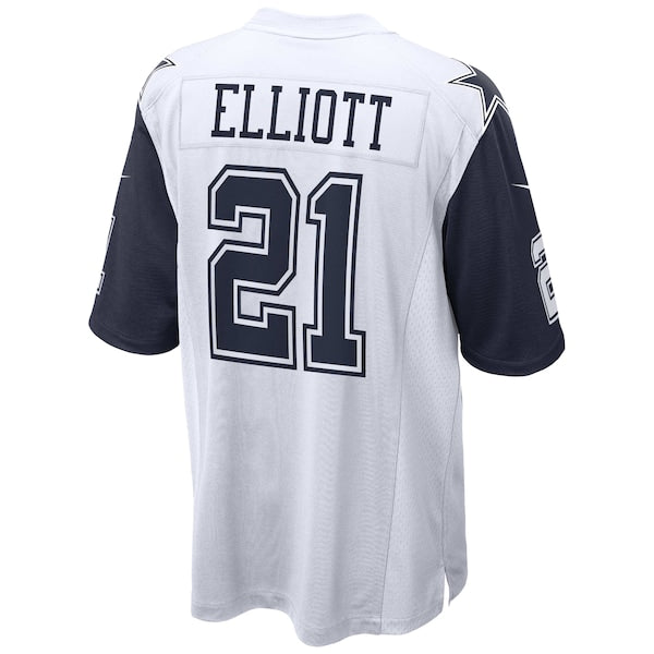 Ezekiel Elliott Dallas Cowboys Nike Alternate Game Jersey - White/Navy - Image 6