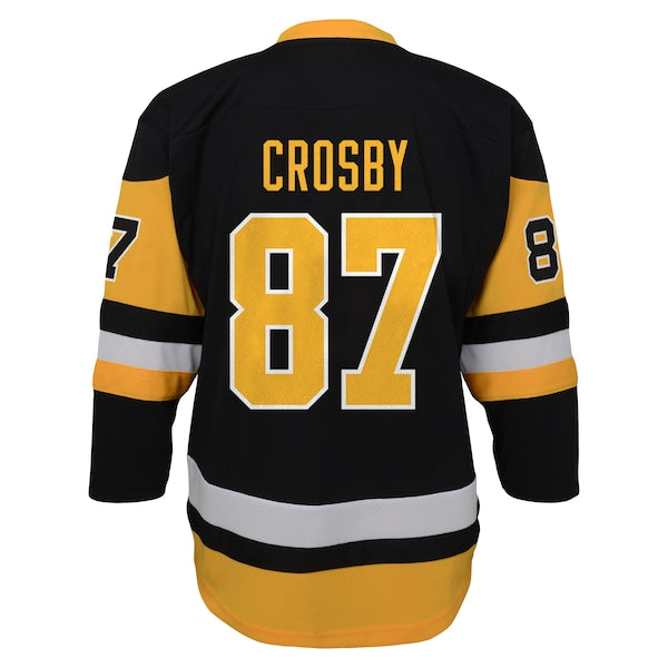 Sidney Crosby Pittsburgh Penguins Youth Captain Patch Home Replica Player Jersey - Black - Image 4
