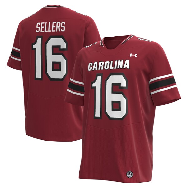 Men's Under Armour LaNorris Sellers South Carolina Gamecocks NIL Football Replica Player Jersey - Garnet/Black - Image 2