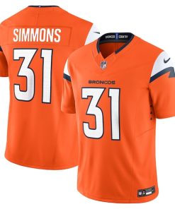 Alternative view of Justin Simmons Denver Broncos Nike Vapor F.U.S.E. Limited Jersey - Orange/Navy/White