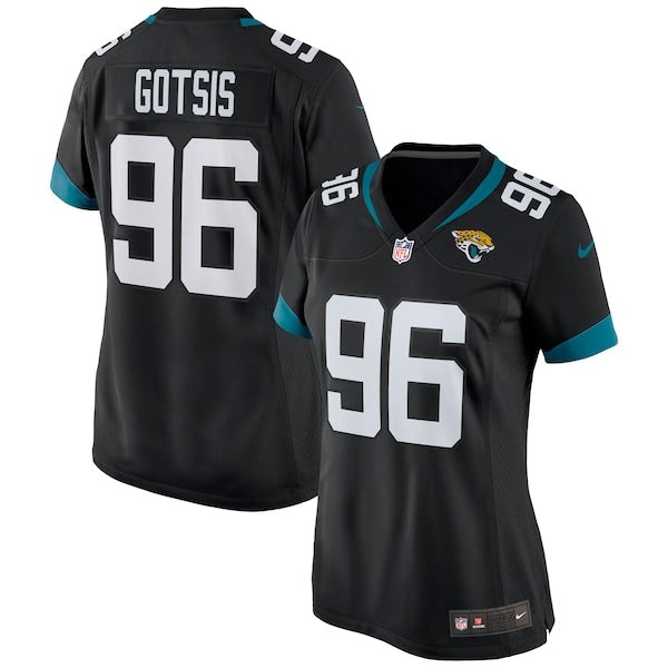 Adam Gotsis Jacksonville Jaguars Nike Women's Game Jersey - Black/Teal - Image 2