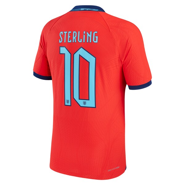 Raheem Sterling England National Team Nike 2022/23 Authentic Away Jersey - Red - Image 3
