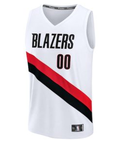 Alternative view of Portland Trail Blazers  Fast Break Replica Custom Jersey - Association Edition - White