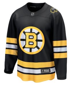Alternative view of Boston Bruins  Anniversary Home Breakaway Jersey - Black
