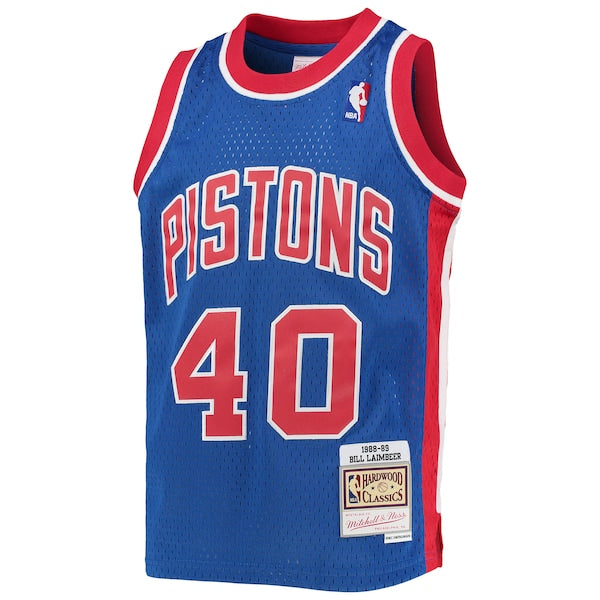 Bill Laimbeer Detroit Pistons Youth 1988/89 Hardwood Classics Swingman Jersey - Blue - Image 2