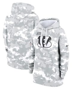 Cincinnati Bengals Nike Women's 2024 Salute To Service Club Fleece Pullover Hoodie - Arctic Camo