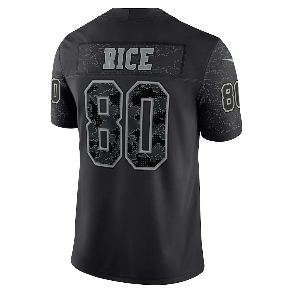 Men's Nike Jerry Rice Black San Francisco 49ers Retired Player RFLCTV Limited Jersey - Image 3