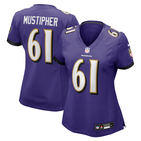 Sam Mustipher Baltimore Ravens Nike Women's Team Game Jersey - Purple