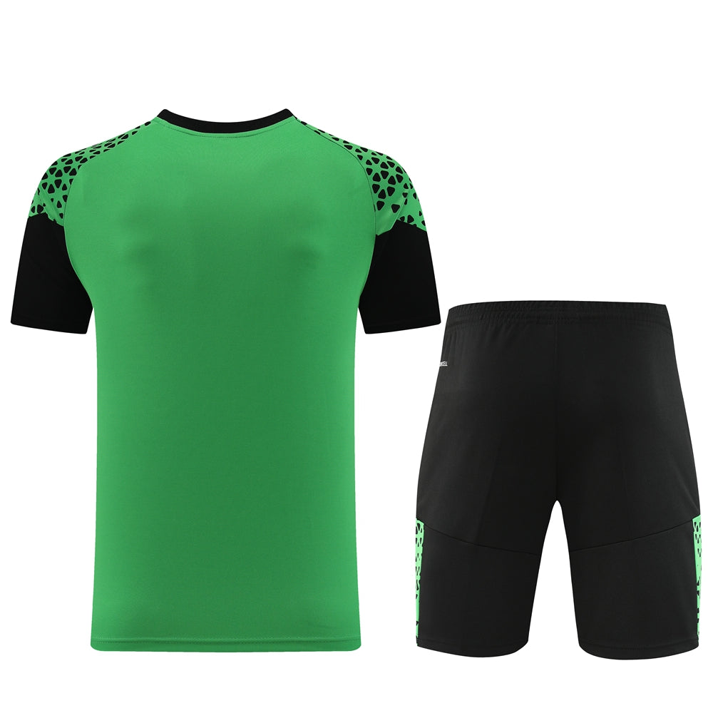 Puma Short Sleeve Training Jersey Set-PD02- Avocado Green/Black - Image 2