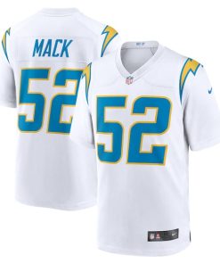 Alternative view of Khalil Mack Los Angeles Chargers Nike Game Jersey - White/Navy/Royal