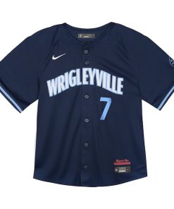 Alternative view of Dansby Swanson Chicago Cubs Nike Toddler City Connect Limited Player Jersey - Navy