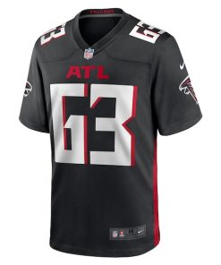 Alternative view of Chris Lindstrom Atlanta Falcons Nike Team Game Jersey -  Black