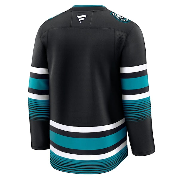 San Jose Sharks Alternate Premium Jersey - Black/Teal - Image 5