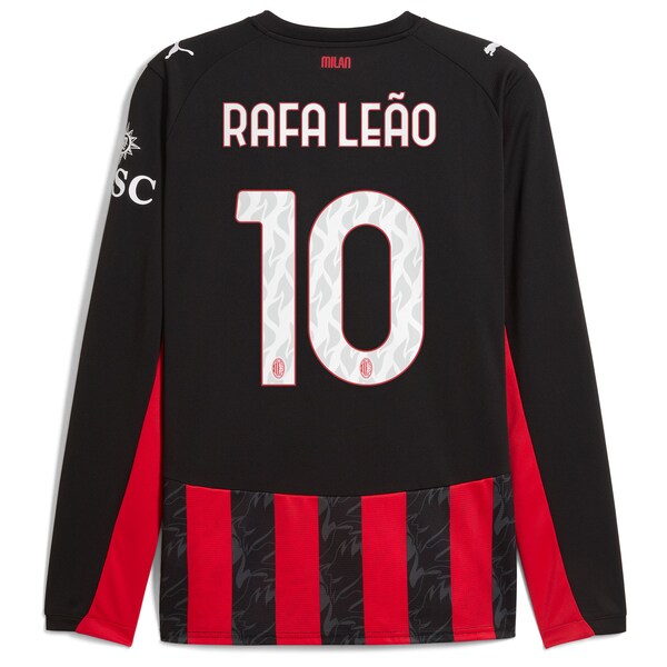 Rafael Le?o AC Milan Puma 2025/26 Home Replica Long Sleeve Player Jersey - Red - Image 3