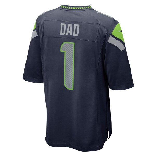 Number 1 Dad Seattle Seahawks Nike Game Jersey - College Navy - Image 3