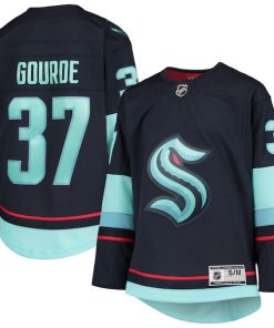 Yanni Gourde Seattle Kraken Youth Home Premier Player Jersey - Deep Sea Blue