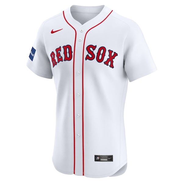 Boston Red Sox Nike Home Elite Custom Patch Jersey - White - Image 2
