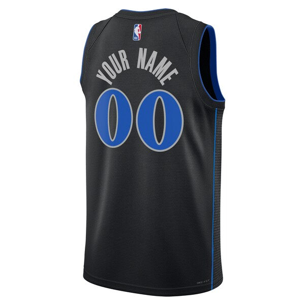 Dallas Mavericks Nike Unisex 2023/24 Custom Swingman Jersey - Black - City Edition - Image 3