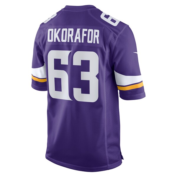 Chim Okorafor Minnesota Vikings Nike Team Game Jersey - Purple - Image 3