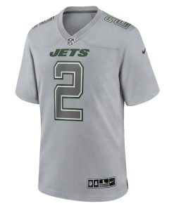 Alternative view of Zach Wilson New York Jets Nike Atmosphere Fashion Game Jersey - Gray