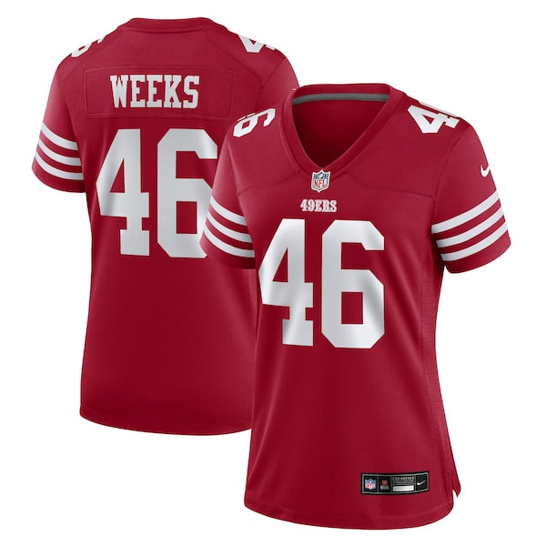 Jon Weeks San Francisco 49ers Nike Women's Team Game Jersey - Scarlet
