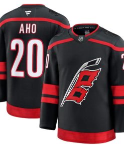 Sebastian Aho Carolina Hurricanes  Home Premium Jersey - Black/White/Red