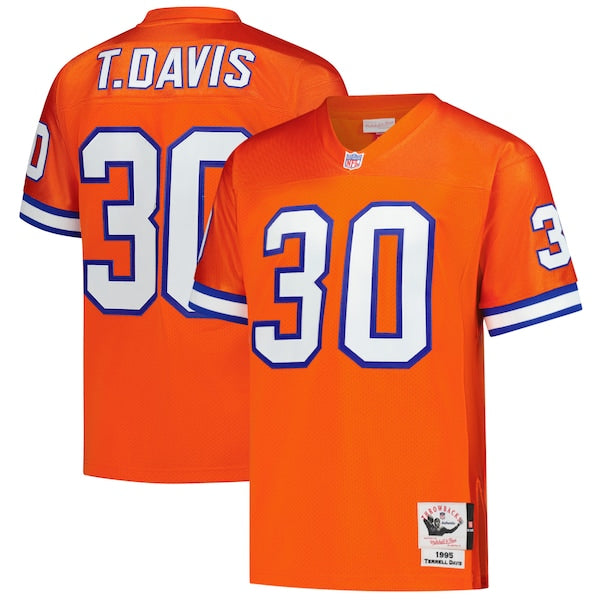 Terrell Davis Denver Broncos 1995 Authentic Throwback Retired Player Jersey - Orange
