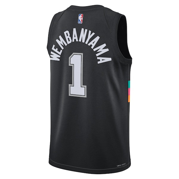 Victor Wembanyama San Antonio Spurs Nike Unisex 2025/26 Swingman Jersey - Black - City Edition - Image 3