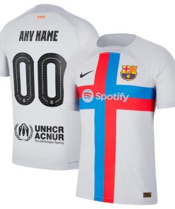 Barcelona Nike 2022/23 Third Vapor Match Authentic Custom Jersey - Gray