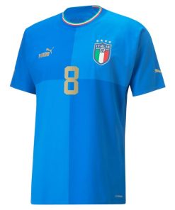 Alternative view of Jorginho Italy National Team Puma 2022/23 Home Authentic Player Jersey - Blue