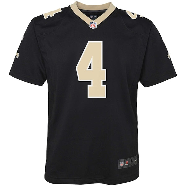 Derek Carr New Orleans Saints Nike Youth Game Jersey - Black - Image 2