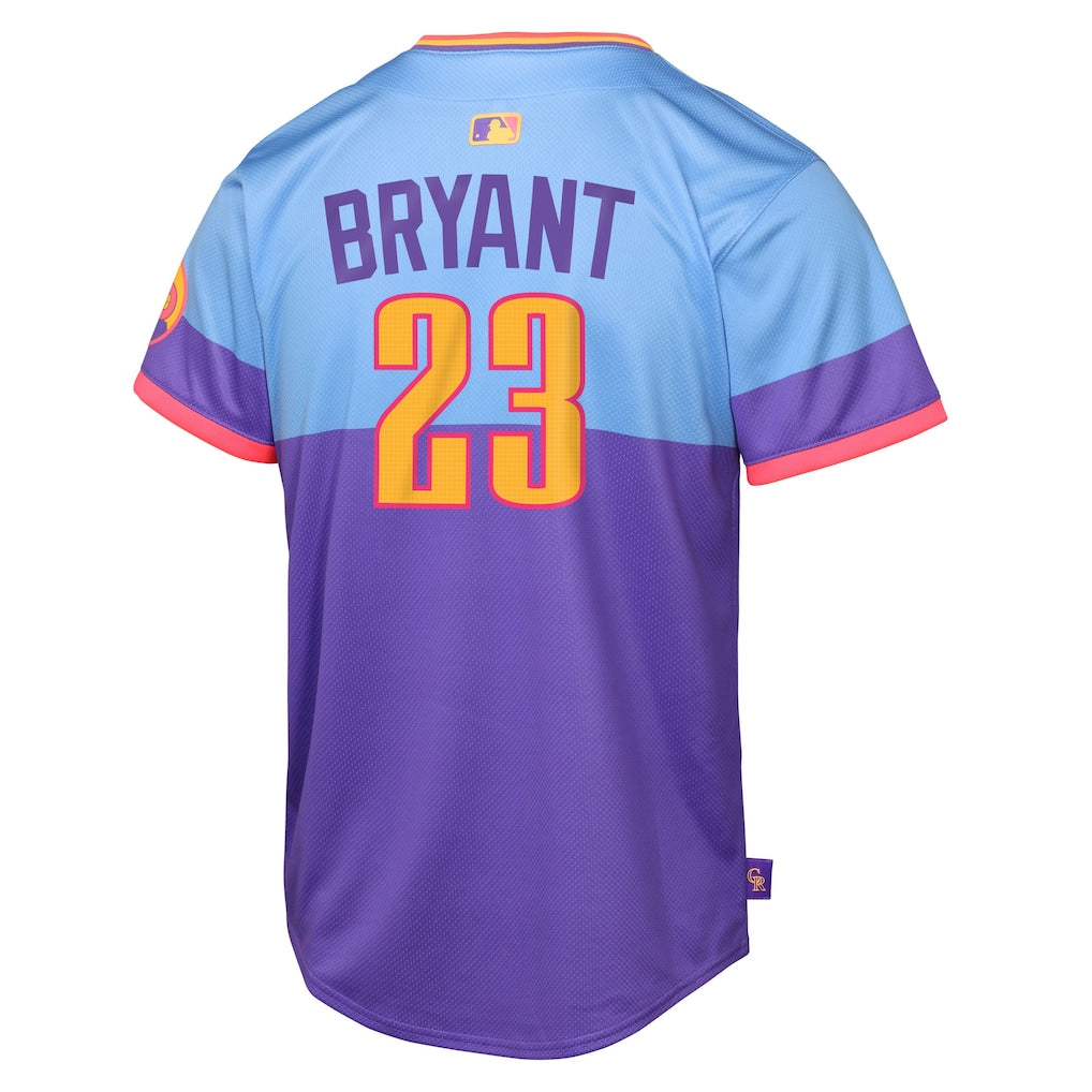Kris Bryant Colorado Rockies Nike Youth 2025 City Connect Limited Player Jersey - Purple/Light Blue - Image 3