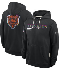 Chicago Bears Nike 2025 NFL Crucial Catch Sideline Standard Issue Dri-FIT Hoodie - Black