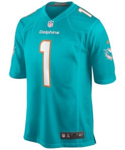 Alternative view of Tua Tagovailoa Miami Dolphins Nike Game Jersey - Aqua