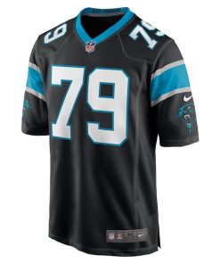 Alternative view of Ikem Ekwonu Carolina Panthers Nike Player Game Jersey - Black