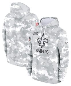 New Orleans Saints Nike 2024 Salute to Service Club Fleece Pullover Hoodie - Arctic Camo