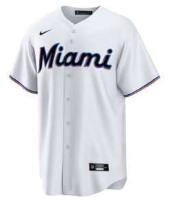 Alternative view of Miami Marlins Nike Home Blank Replica Jersey - White
