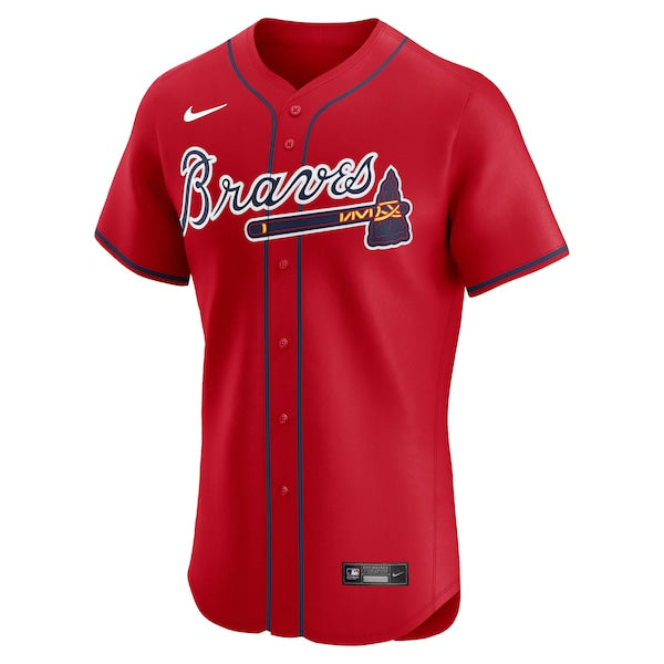 Atlanta Braves Nike Alternate Elite Jersey - Red/Navy/White - Image 3