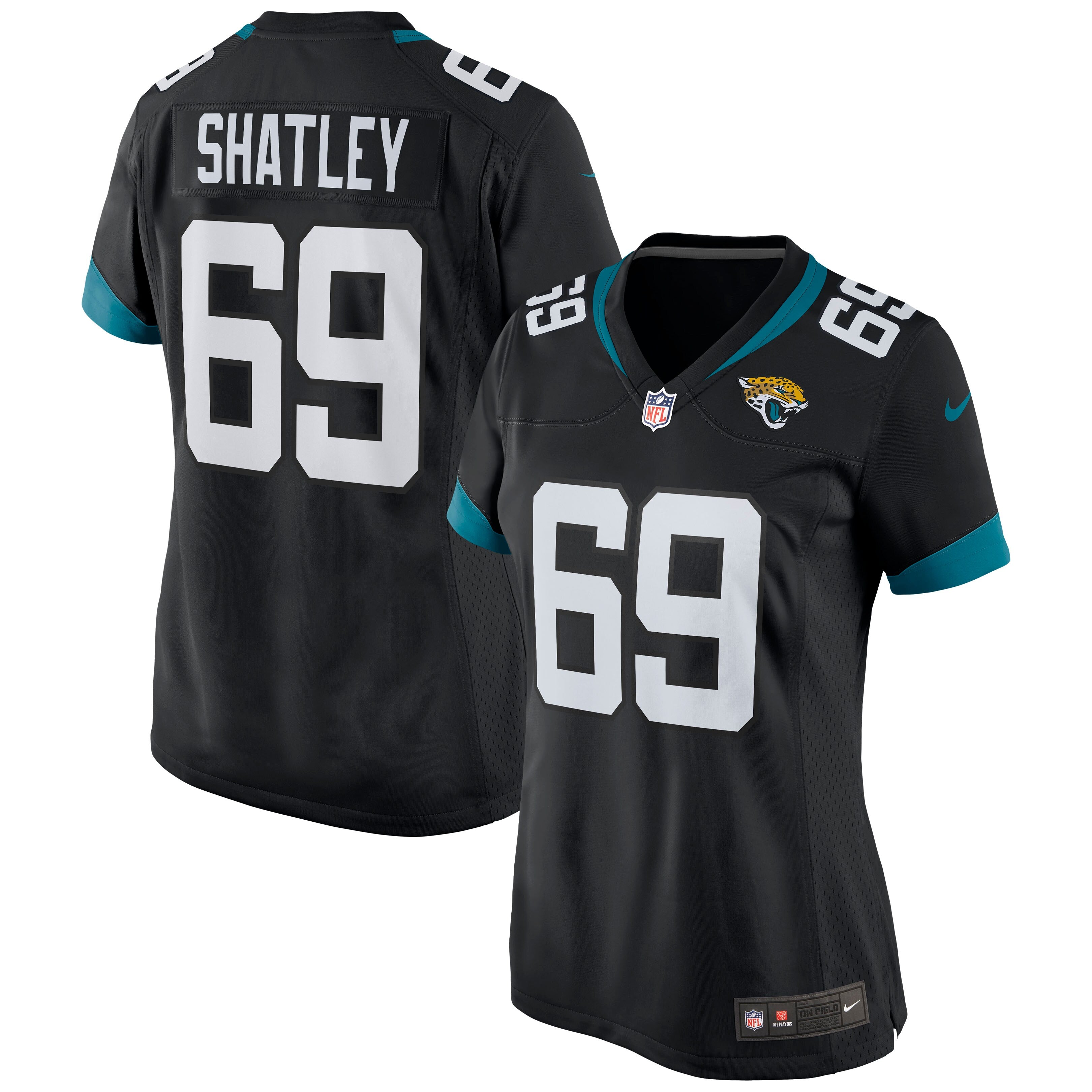 Tyler Shatley Jacksonville Jaguars Nike Women's Game Jersey - Teal/Black - Image 4