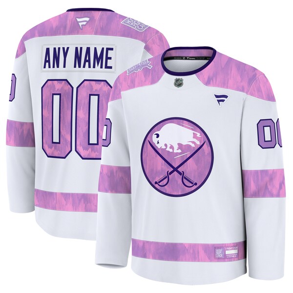 Buffalo Sabres 2024 Hockey Fights Cancer Custom Practice Jersey - White