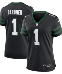 Alternative view of Ahmad Sauce Gardner New York Jets Nike Women's Alternate Game Jersey - Legacy Black/Green/White