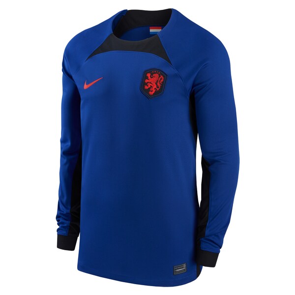 Netherlands National Team Nike 2022/23 Home Breathe Stadium Replica Blank Long Sleeve Jersey - Blue - Image 3