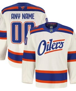 Edmonton Oilers  Alternate Authentic Pro Custom Jersey - Light Beige/Royal