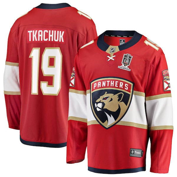 Matthew Tkachuk Florida Panthers 2025 Stanley Cup Champions Breakaway Jersey - Red