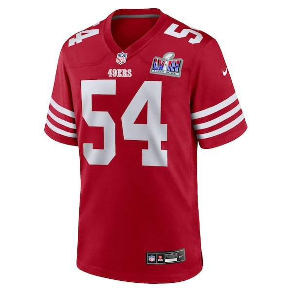 Fred Warner San Francisco 49ers Nike Super Bowl LVIII Game Jersey - Scarlet - Image 2
