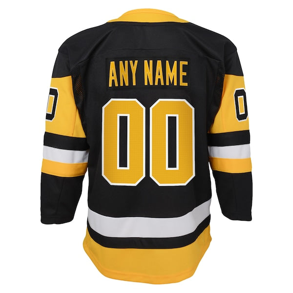 Pittsburgh Penguins Youth Home Premier Custom Jersey - Black - Image 3