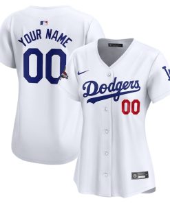 Los Angeles Dodgers Nike Women's 2024 World Series Champions Home Custom Limited Jersey - White